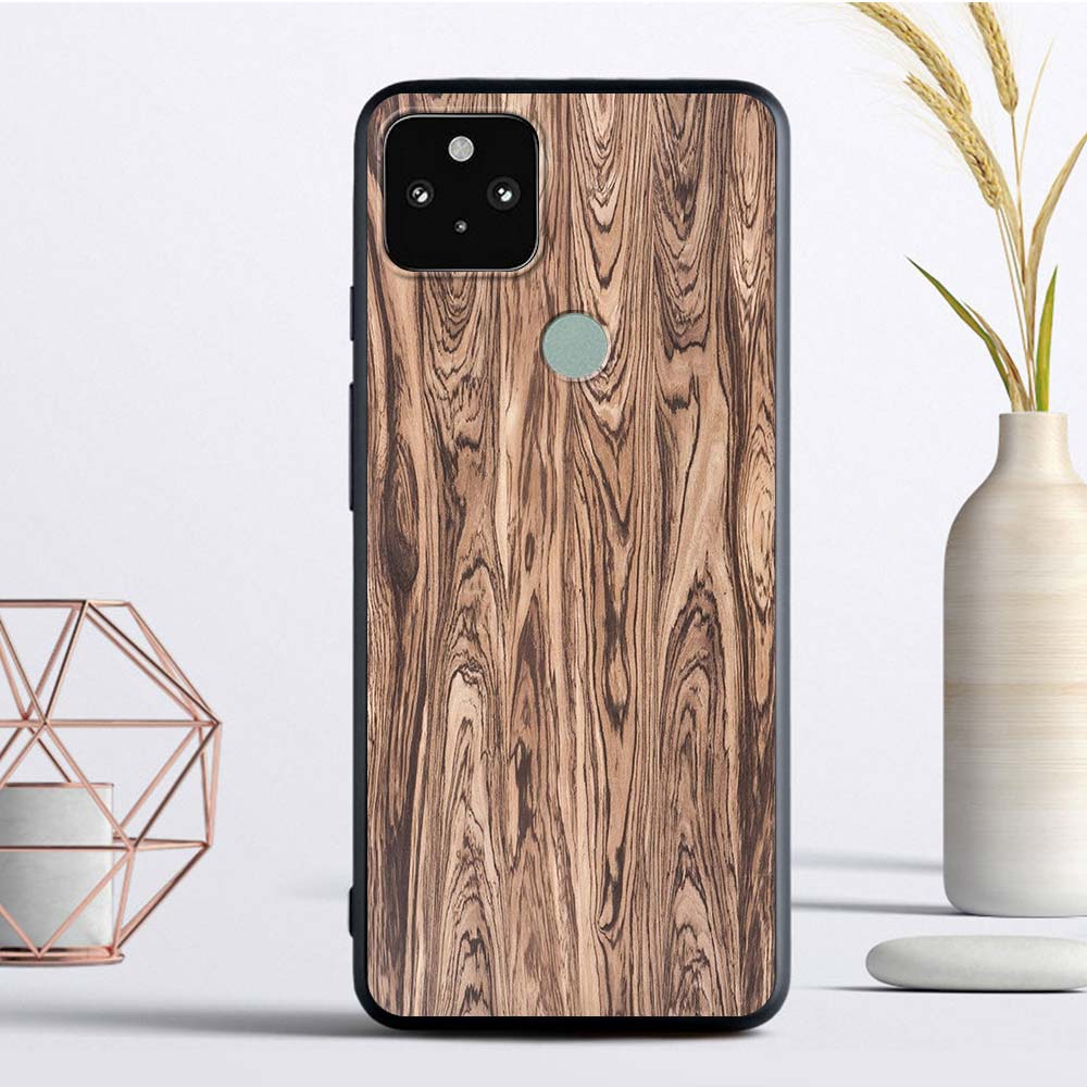 Luxury Texture Wood Silicone Google Pixel 4 XL 4A 5G 5 Soft Case