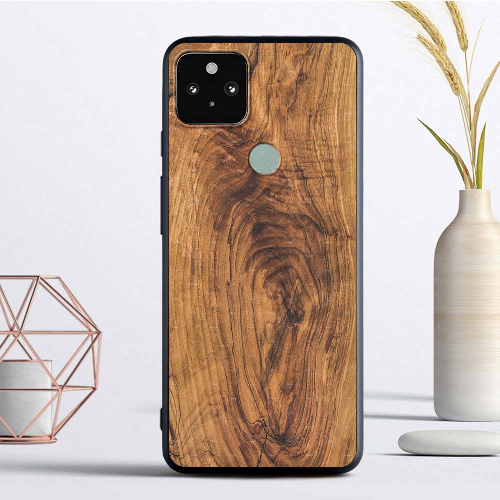 Luxury Texture Wood Silicone Google Pixel 4 XL 4A 5G 5 Soft Case