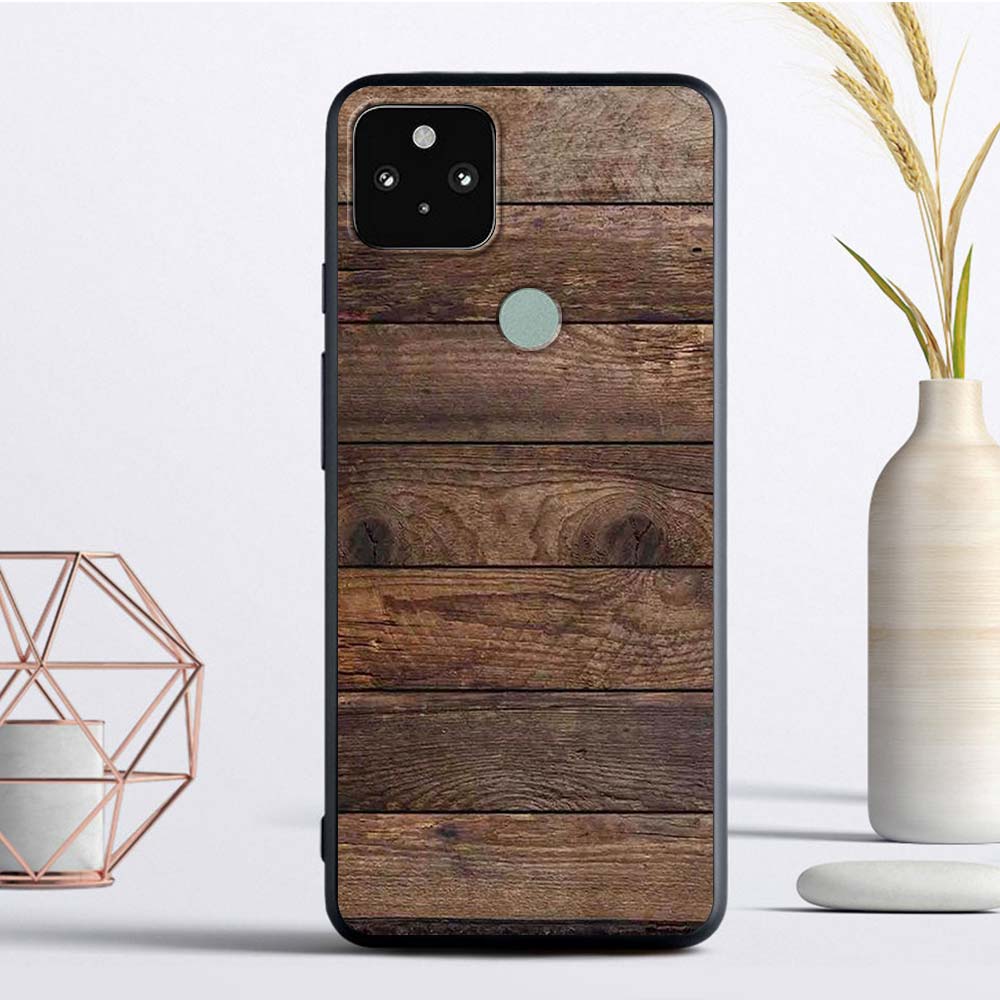 Luxury Texture Wood Silicone Google Pixel 4 XL 4A 5G 5 Soft Case