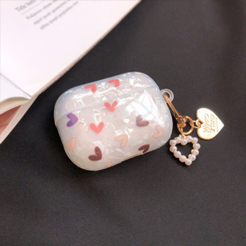 Cute Luxury Heart Shell Pattern TPU Earphone Case ForAirpods 1 2 Pro 3