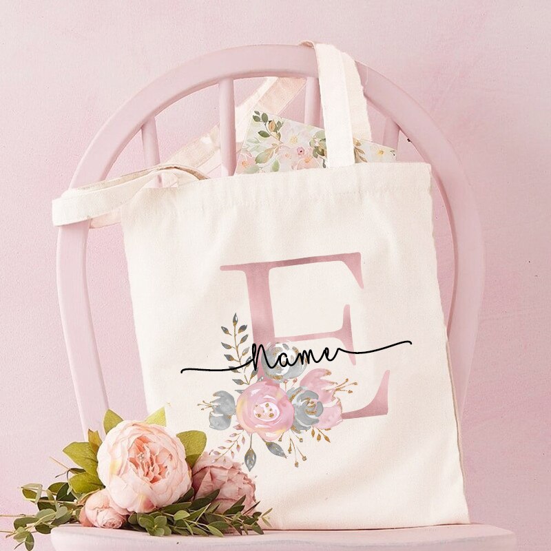 Personalized Bridesmaid Tote Bags Maid of Honor Custom Name Handbag Bridal Bachelorette Party Gifts