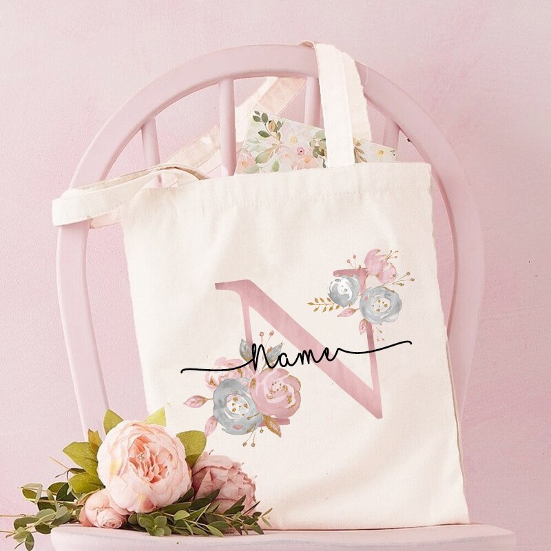 Personalized Bridesmaid Tote Bags Maid of Honor Custom Name Handbag Bridal Bachelorette Party Gifts