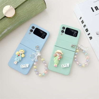 Cute Cartoon 3D Bear Samsung Galaxy Z Flip 5 4 3 Case