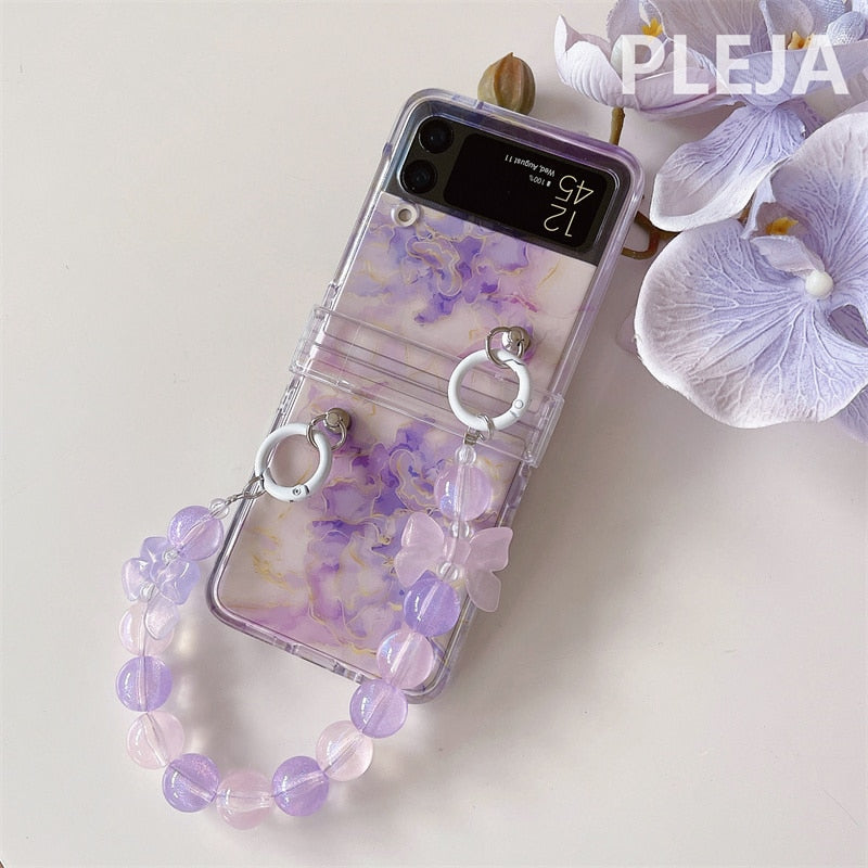 Dreamy Purple Art Painting Samsung Galaxy Z Flip 4 3 Case