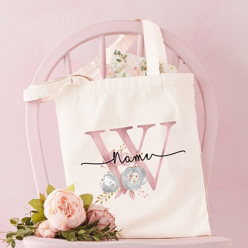 Personalized Bridesmaid Tote Bags Maid of Honor Custom Name Handbag Bridal Bachelorette Party Gifts