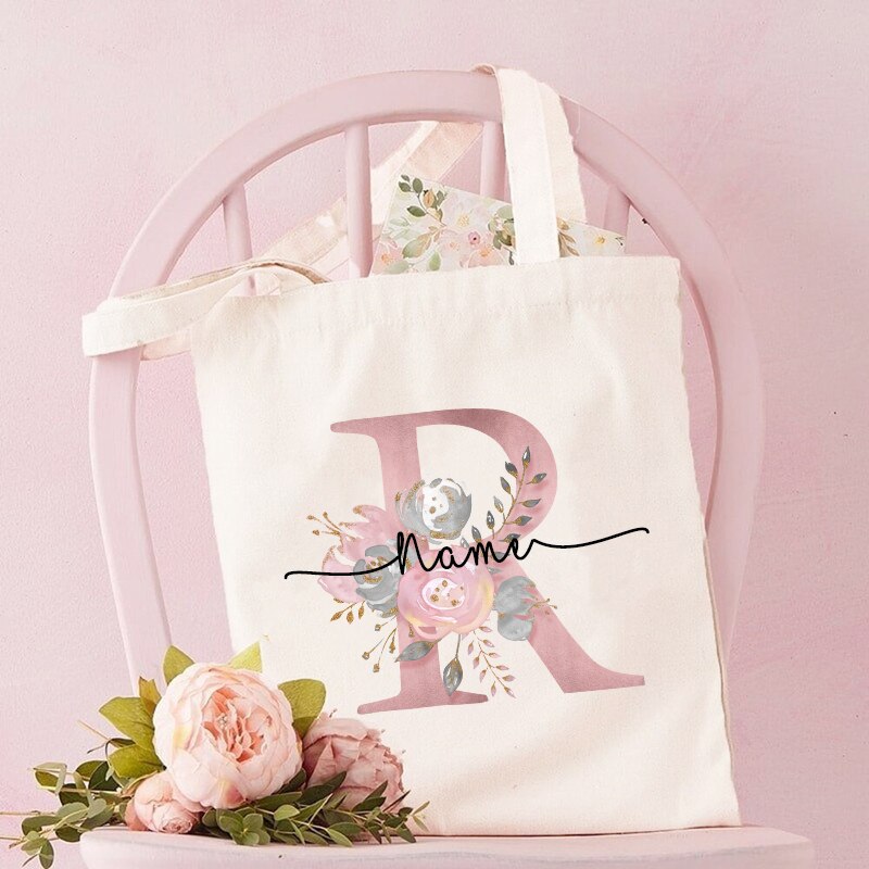 Personalized Bridesmaid Tote Bags Maid of Honor Custom Name Handbag Bridal Bachelorette Party Gifts