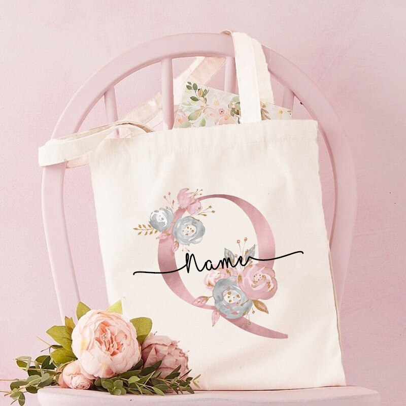 Personalized Bridesmaid Tote Bags Maid of Honor Custom Name Handbag Bridal Bachelorette Party Gifts