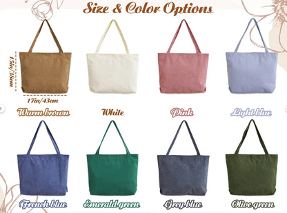 Personalised Embroidery Tote Bag — Custom Name or Monogram Gift for Her