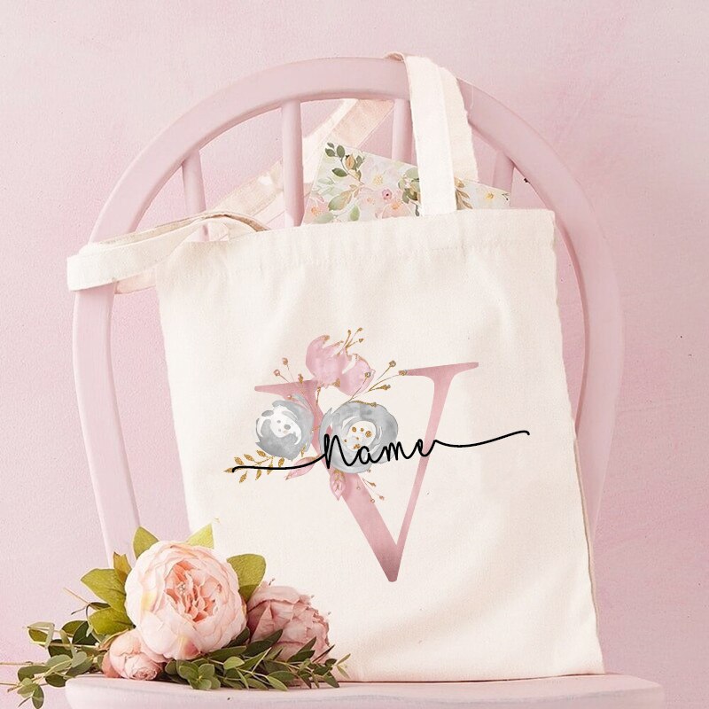 Personalized Bridesmaid Tote Bags Maid of Honor Custom Name Handbag Bridal Bachelorette Party Gifts