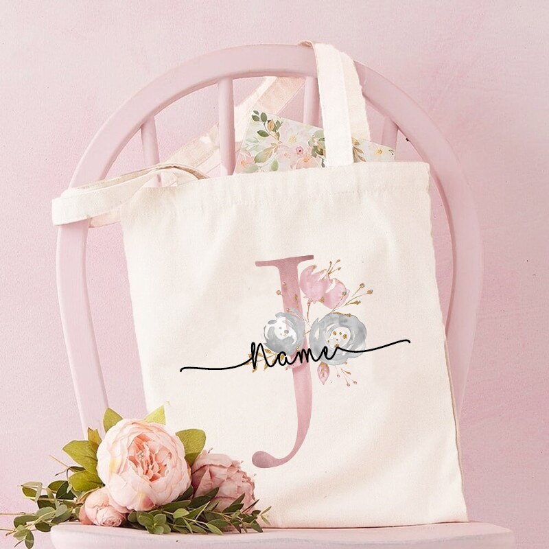 Personalized Bridesmaid Tote Bags Maid of Honor Custom Name Handbag Bridal Bachelorette Party Gifts