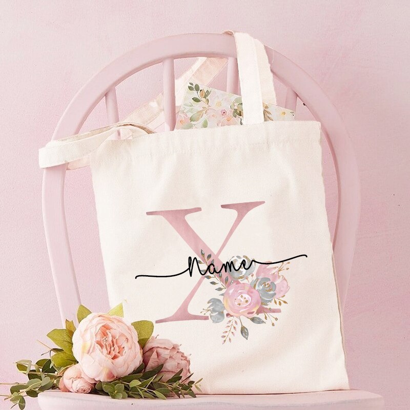 Personalized Bridesmaid Tote Bags Maid of Honor Custom Name Handbag Bridal Bachelorette Party Gifts