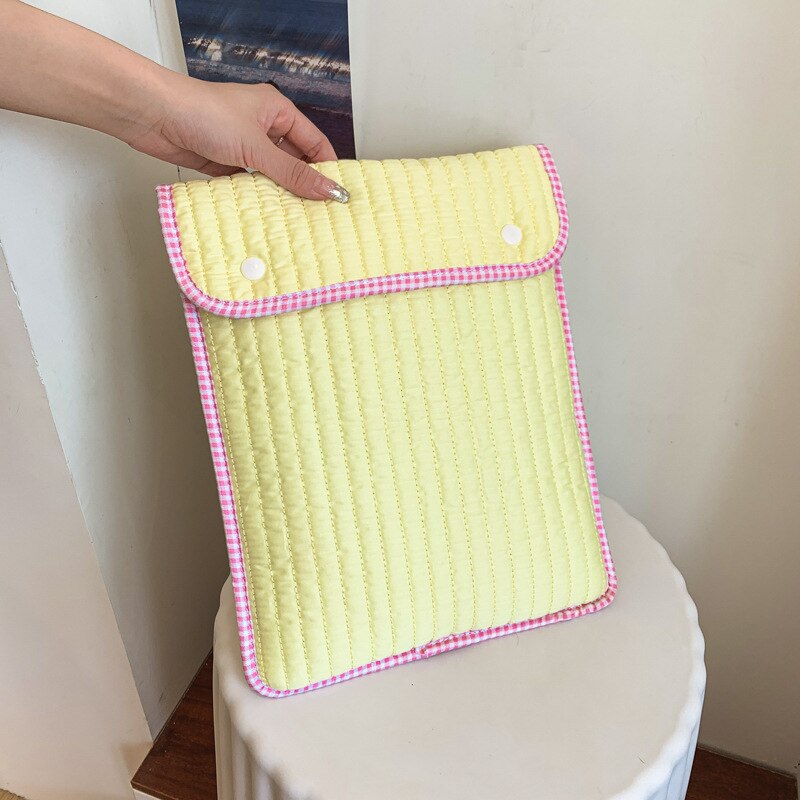 Ins Embroidery Tablet Laptop Liner Bag for Ipad 8th 9th Air 4 5 10.9 Pro 11 12.9 Samsung Cloth Case Clutch Pouch