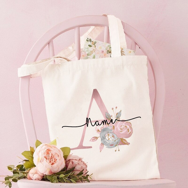 Personalized Bridesmaid Tote Bags Maid of Honor Custom Name Handbag Bridal Bachelorette Party Gifts