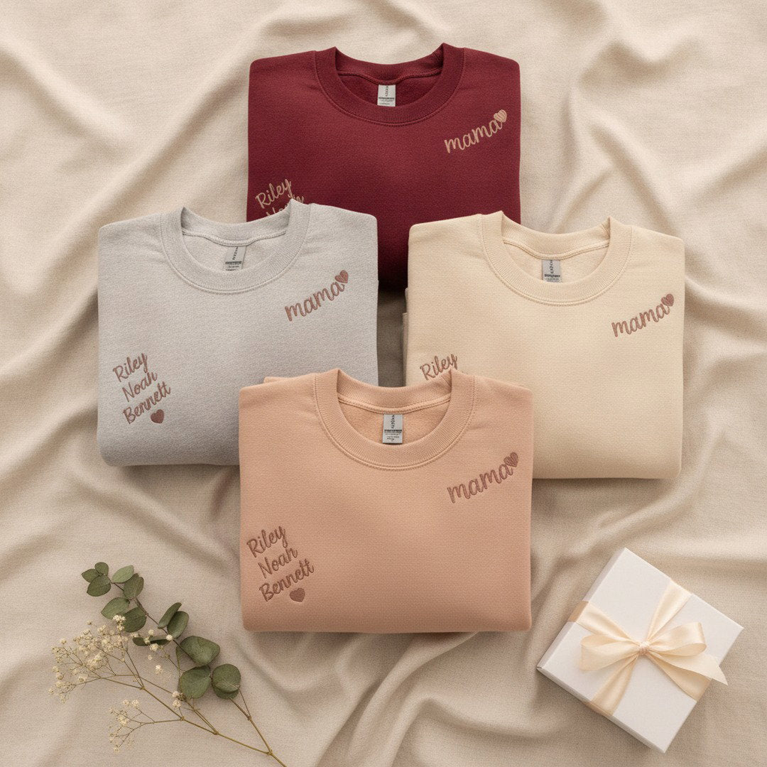 Personalised Mama Sweatshirt ??colour fan showing all available shades | SweetCarry