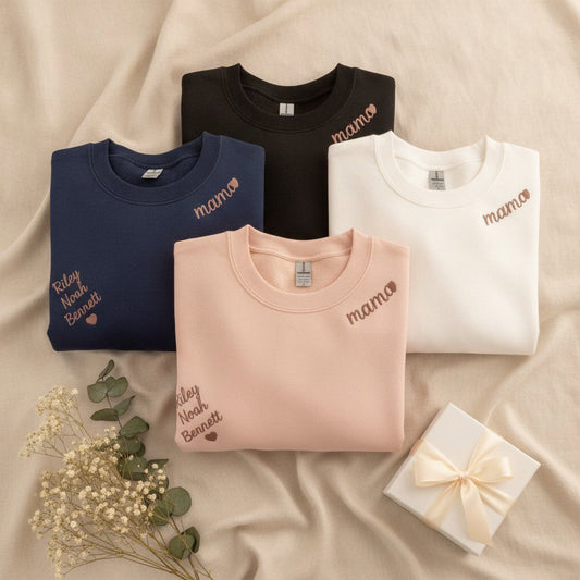 Personalised Mama Sweatshirt — Embroidered Kids Names | Mum Gift