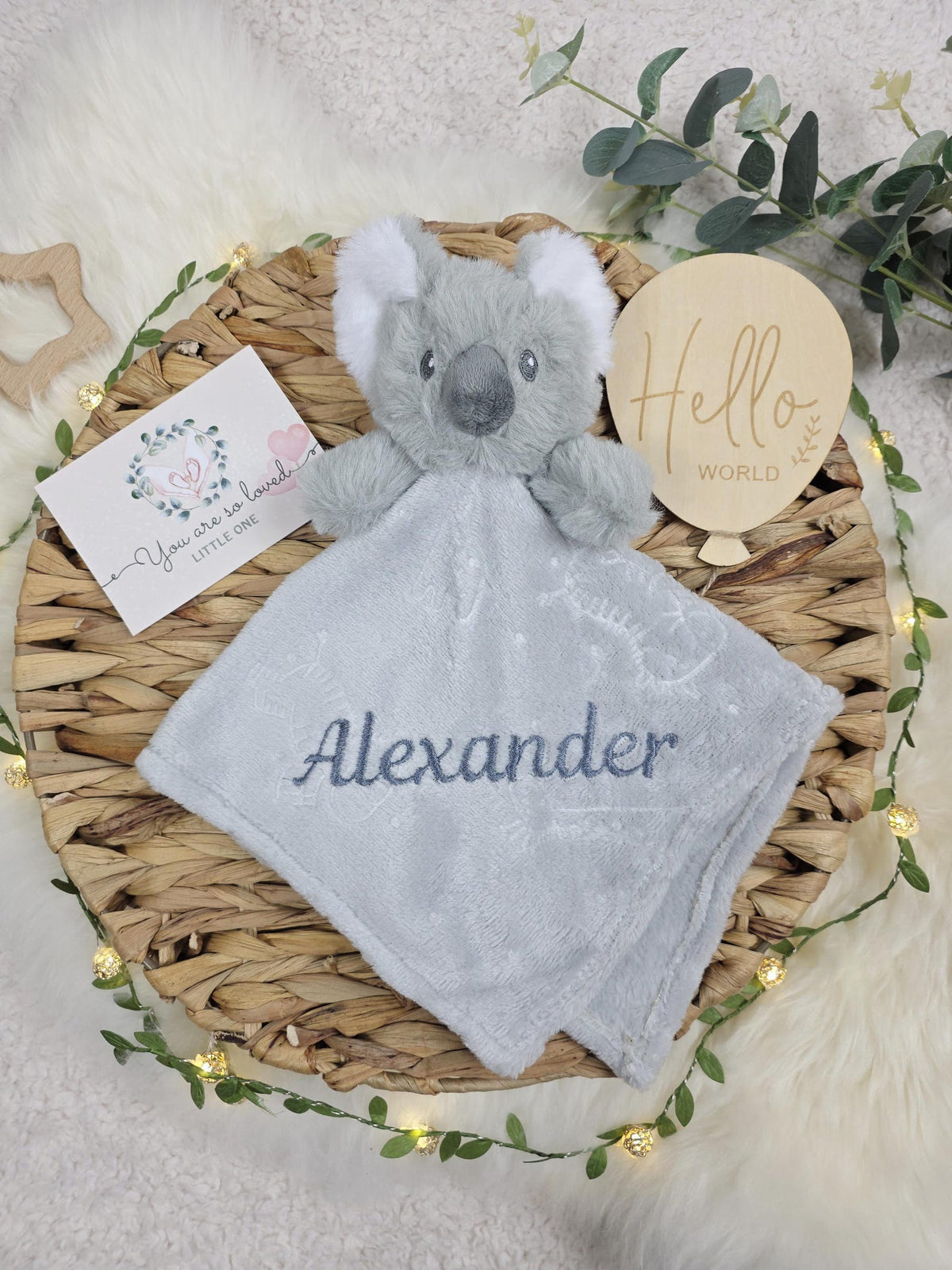 Personalised Baby Lovey - plush animal comforter with name embroidery | SweetCarry
