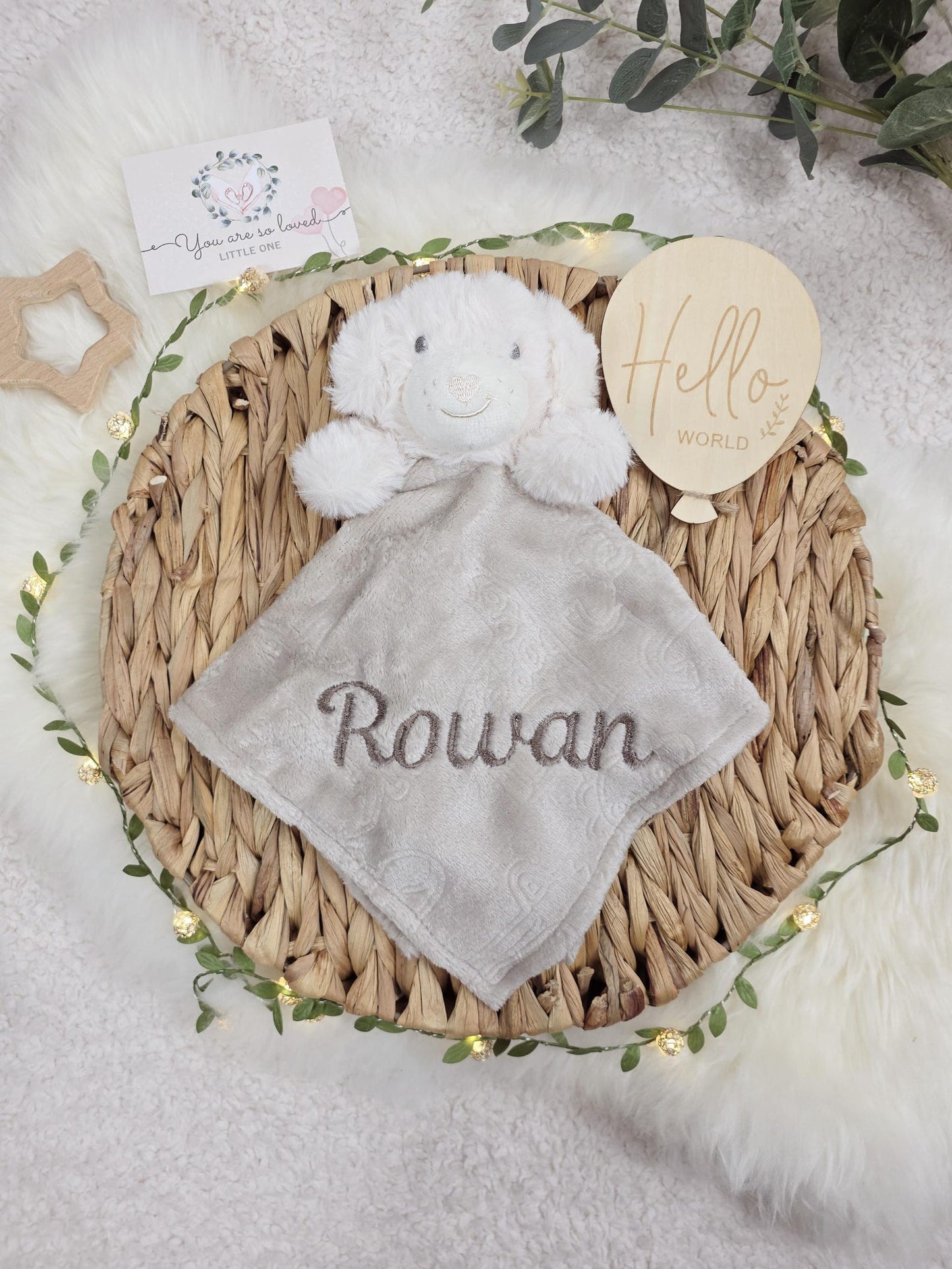 Personalised Plush Baby Lovey - soft comforter with custom embroidery | SweetCarry