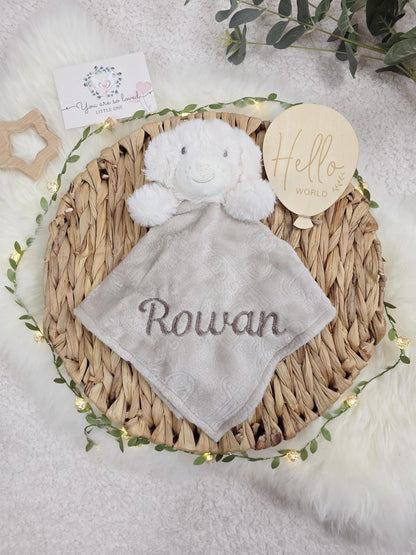 Personalised Plush Baby Lovey - soft comforter with custom embroidery | SweetCarry
