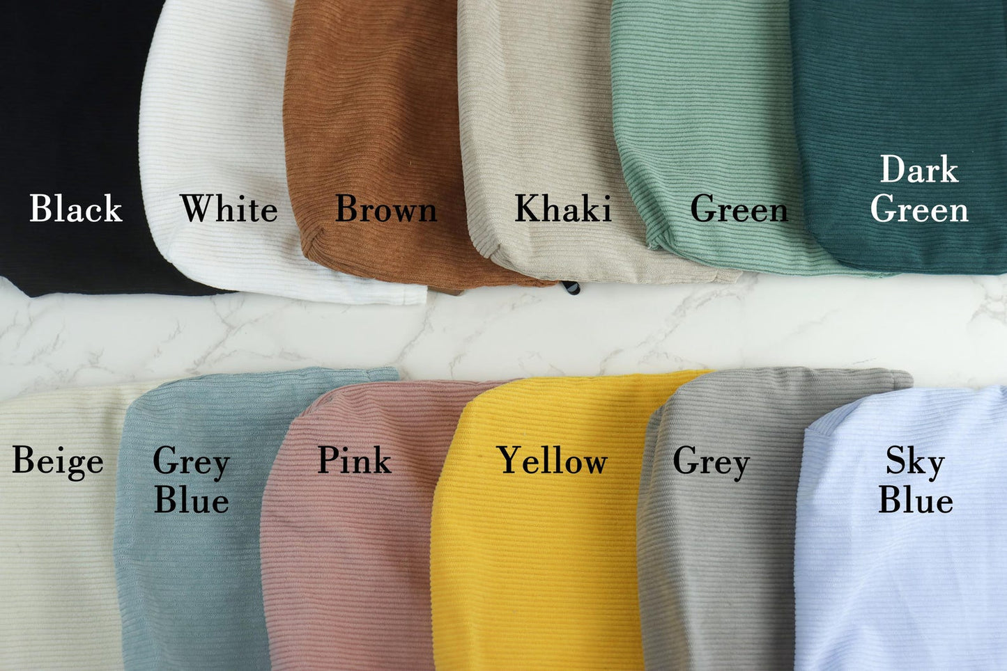 Personalised Wide Corduroy Makeup Bag — Custom Name Embroidery Cosmetic Bag | 12 Colours