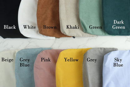 Personalised Wide Corduroy Makeup Bag — Custom Name Embroidery Cosmetic Bag | 12 Colours