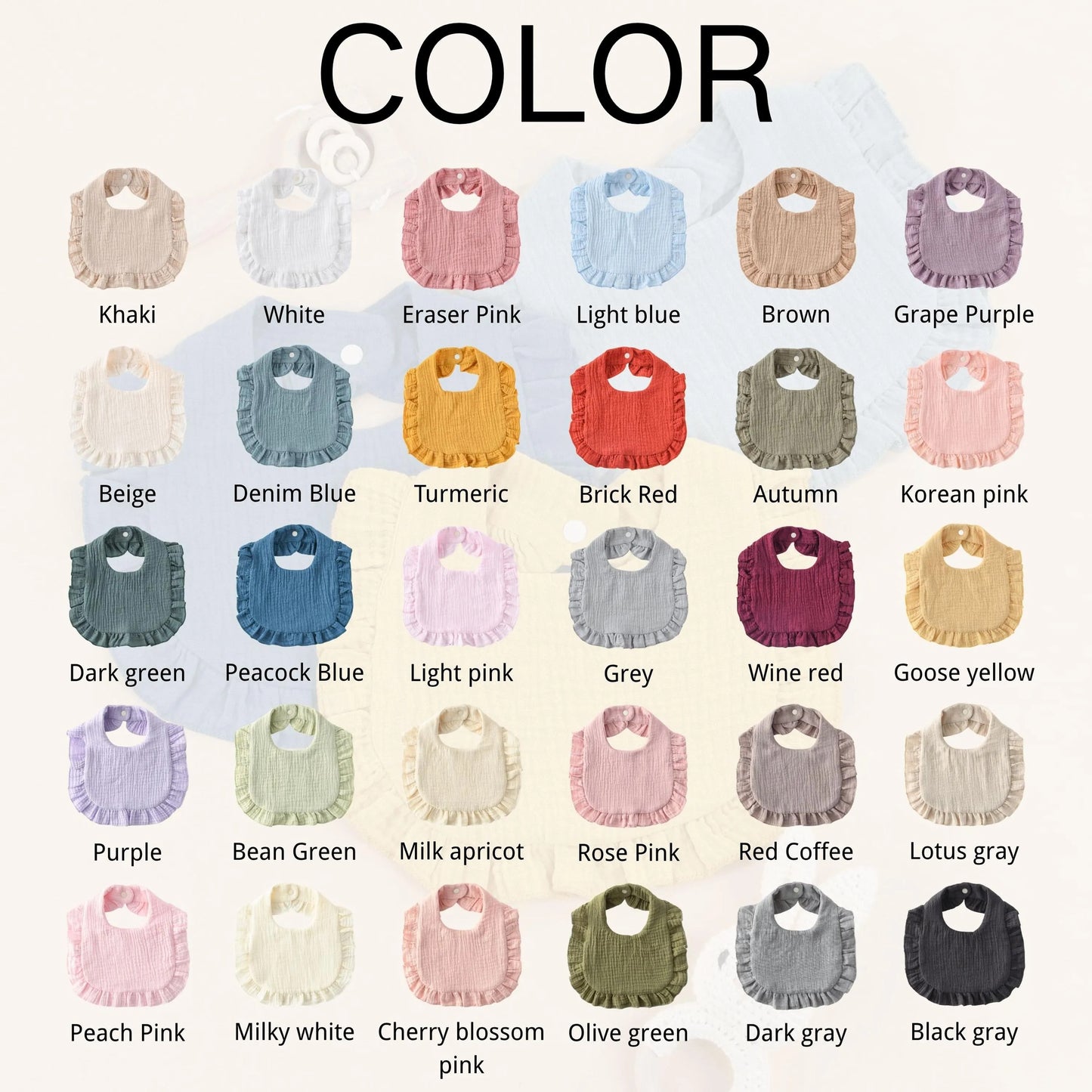 Personalised Ruffle Baby Bib — Custom Name Embroidery Baby Shower Gift