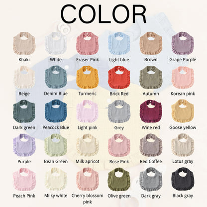 Personalised Ruffle Baby Bib — Custom Name Embroidery Baby Shower Gift