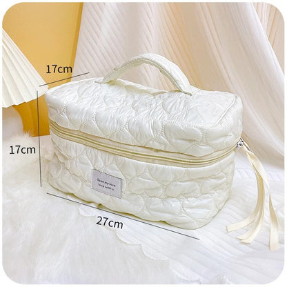 Personalised Embroidery Makeup Bag — Custom Name Quilted Cosmetic Bag Gift for Her