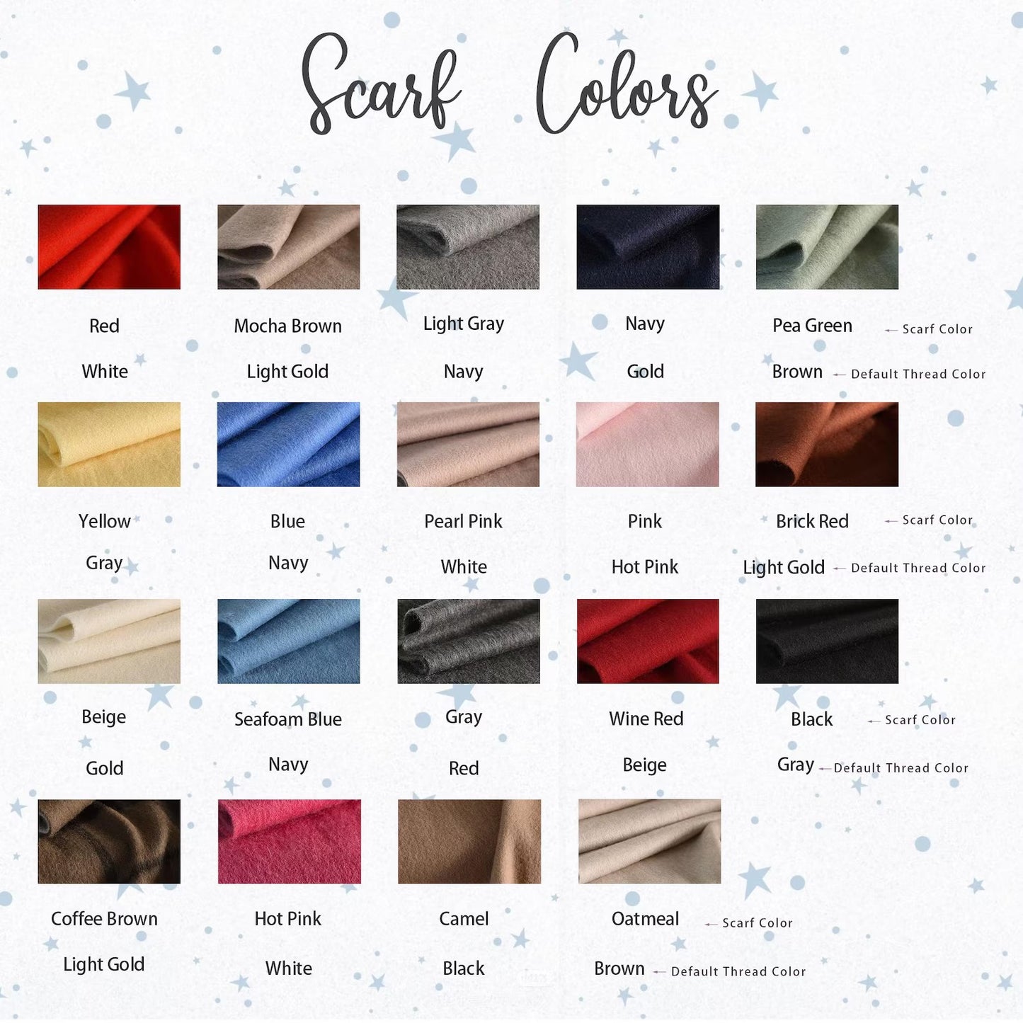 Personalised Embroidery Scarf — Custom Name Gift for Women