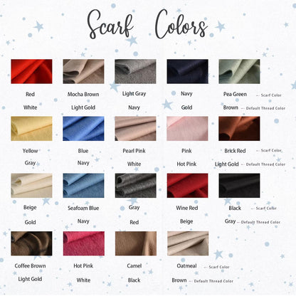 Personalised Embroidery Scarf — Custom Name Gift for Women