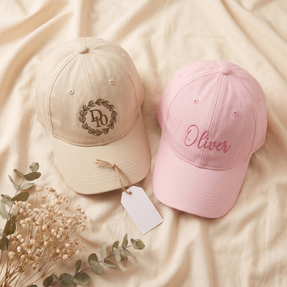 Custom name embroidered dad cap close-up - SweetCarry