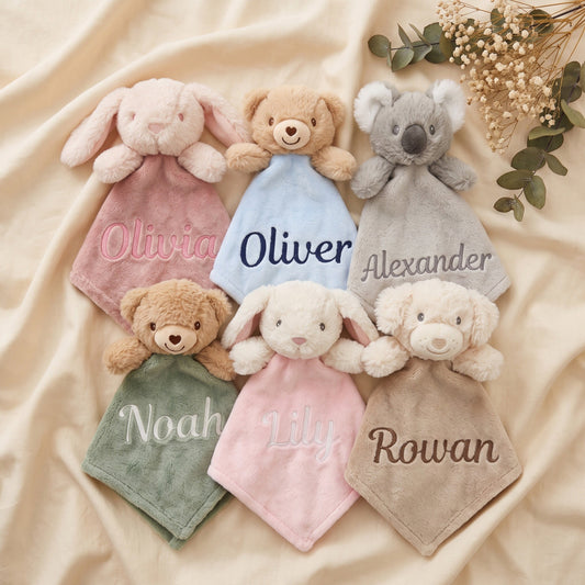 Personalised Plush Baby Comforter - custom name embroidered lovey | SweetCarry