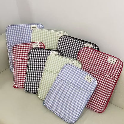 Classic Minimalist Pure Color Plaid iPad Laptop Bag, 11/13 inch iPad Sleeve, iPad Bag