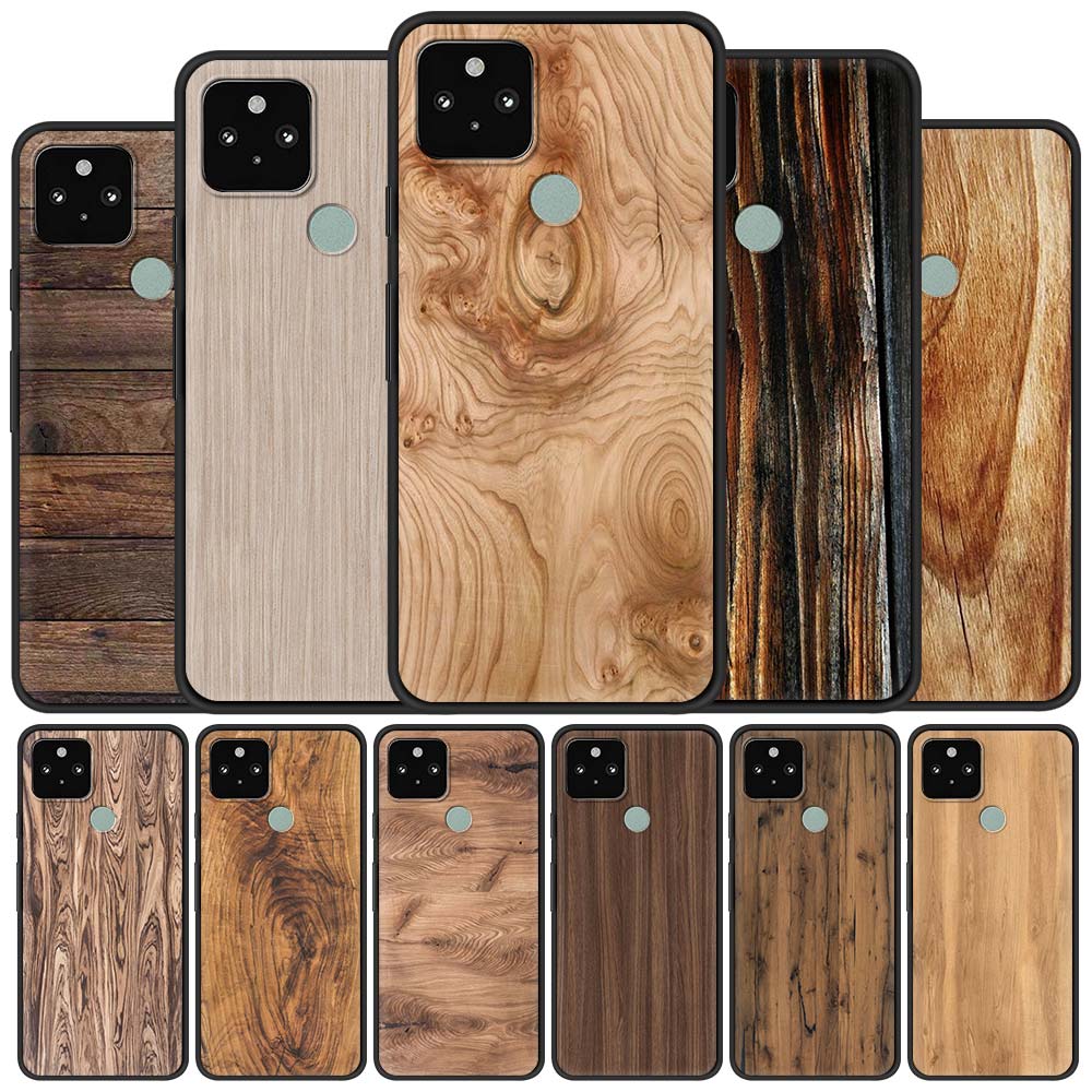 Luxury Texture Wood Silicone Google Pixel Case