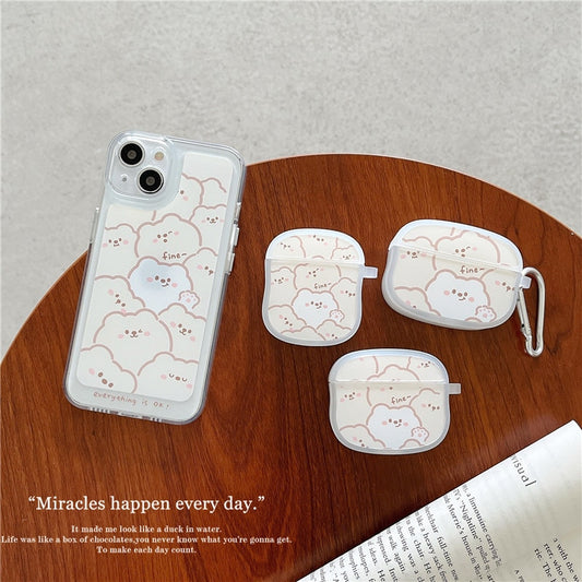 Stacked Lines Little Bear For AirPods 1 2 pro 3rd Generation Silicone Soft Cover
