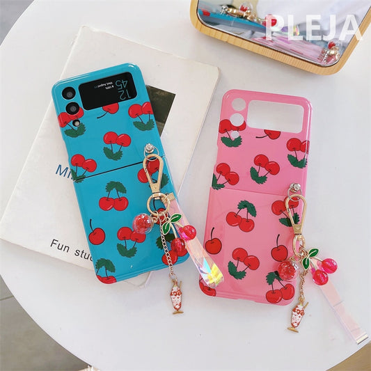 Cute Cherry Pendant Samsung Galaxy Z Flip 4 3 Case